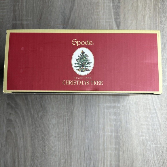 Spode 5 Piece Tin Christmas Tree Set ~ 12oz Cups Coasters Tin NEW w/Box - Picture 7 of 12